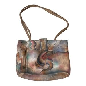 Anuschka Leather Handbag Tote Hand Painted‎ Leather
